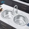 8143 High Quality Home Used Stainless Steel Sink planting Finish with drainboard kitchen Sink