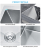 5543HB Handmade Single Bowl Undermount Stainless Steel Sink SS201/304 Handmade Kitchen Sink Single Bowl 
