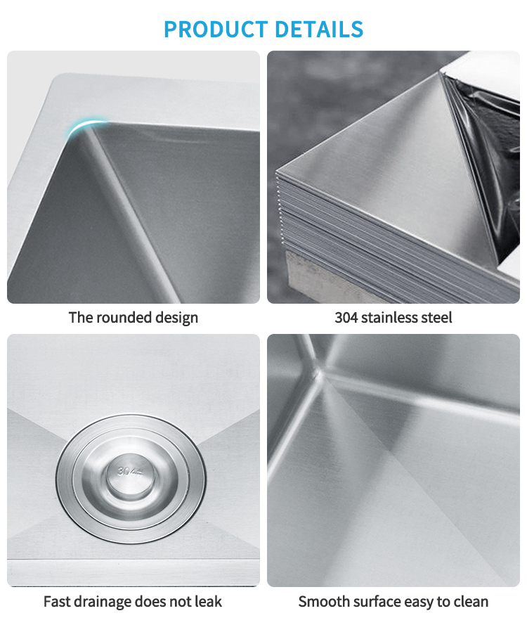 5543HB Handmade Single Bowl Undermount Stainless Steel Sink SS201/304 Handmade Kitchen Sink Single Bowl 