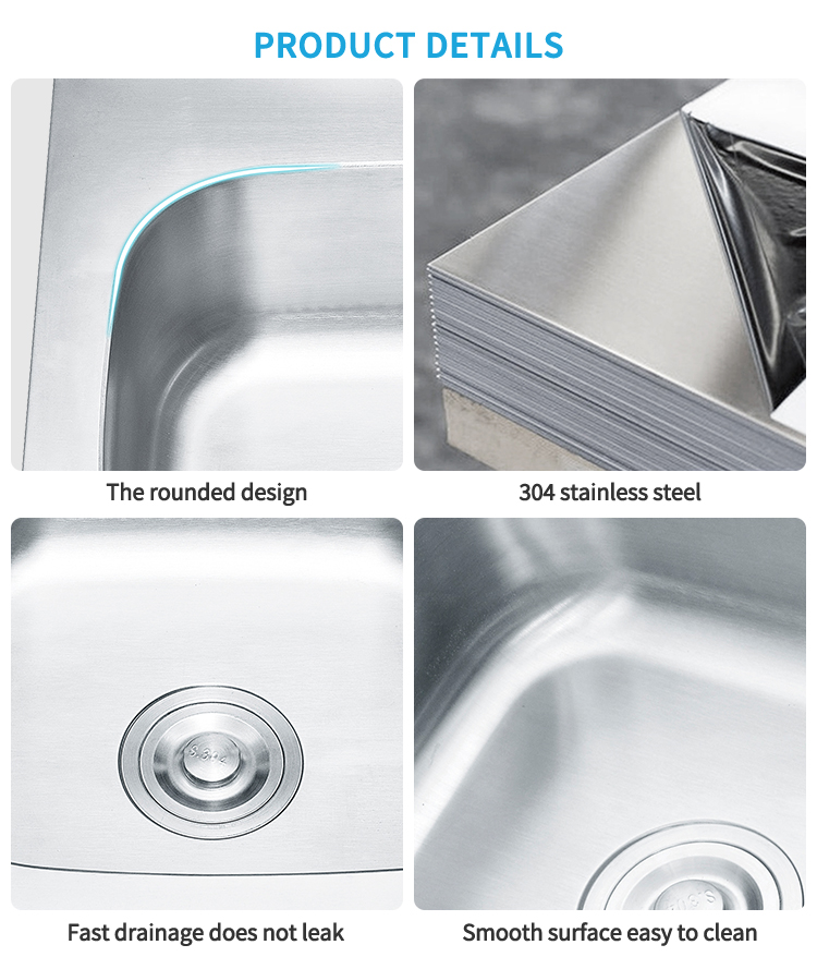 Brushed Single Kitchen Sink Common House Kitchen and Bath Washing and Cooking Sink Top Silver Basin