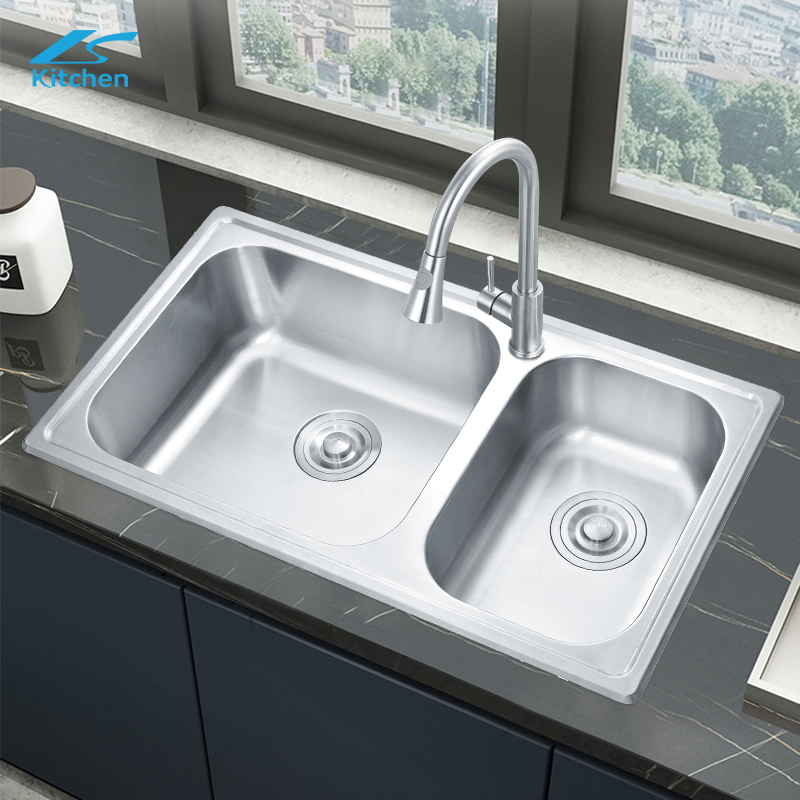 Farmhouse Stainless Steel Double Rectangular Bowl Kitchen Sink 3 Years Warranty 