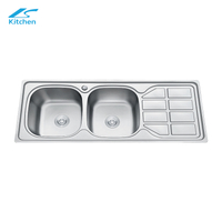 Embossed Direct Sale Factory Sink Manufacturer Double Bowl Sink for Farmhouse Kitchen