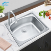 Brushed Single Bowl Pressing Stainless Steel Small Kitchen Sink in Modern House Workstation Kitchen