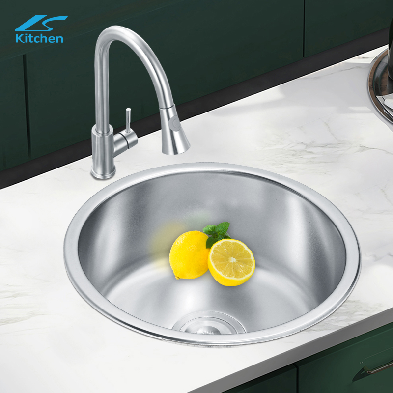 Modern Undermount SS304 Round Stainless Steel Pressing Sink – Perfect for Contemporary Kitchens with Sleek Design and Durable Feature