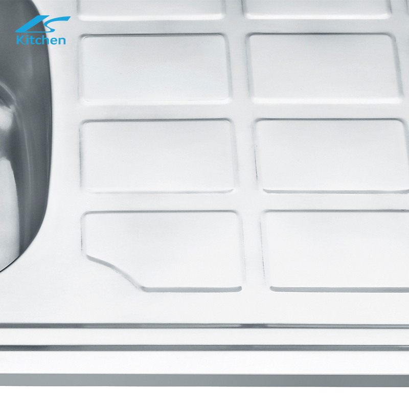 Premium SUS201/304 Stainless Steel Single Bowl Kitchen Sink with Drainboard Square Drop-In Design