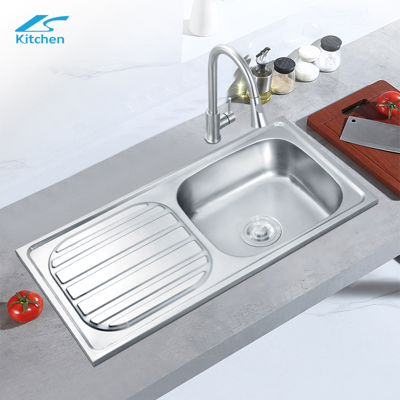 Machine-made Home Kitchen Wash Basin Silver Stainless Steel Sink