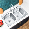 Double Basin Stretch Kitchen Sink Washing And Cooking Traditional House Sink