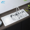 OEM Customized washing double basin with drainboard Modern Square Apartment Graphic Design