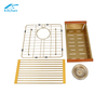 Hot Sale Gold Square Kitchen Sink Single Bowl Stainless Steel with Drainboard Counter Kitchen Sink