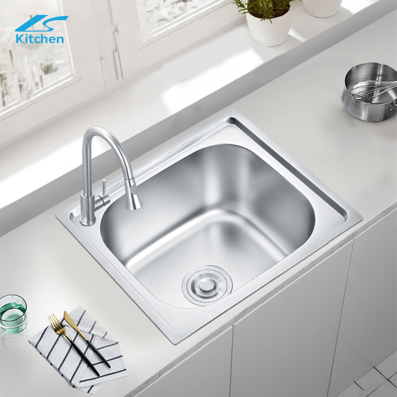 Brushed Factory Direct Sale LS-4641 Stainless Steel Kitchen Sink Single Square Bowl Pressing Touring Car Single Bowl Style