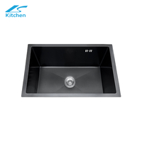 Black Single Large Bowl Durable Stainless Steel Handmade Kitchen Under Mount Sink Kitchen Sinks Wholesale