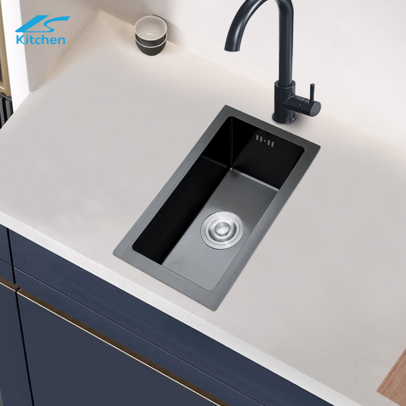 CE Certified Handmade Modern Black Rectangular Mini Kitchen Sink – Undermount Design,Small Kitchen Sink, Modern Kitchen Sink