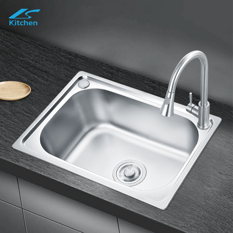 Washing and Cooking Basin 304 Stainless Steel Pressing Sink Deep Wash Basin Single Bowl Big Size Home Farmhouse