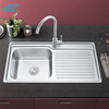 Best Selling Black Silver Single Bowl with Drainboard Washing and Cooking Home Use Basin