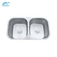 Out Door Farmhouse Double Bowl Sink Sus304/201 Stainless Steel Sink for Kitchen