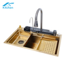 Luxury Gold Modern Waterfall Stainless Steel Smart Multifunctional sink 