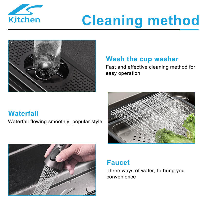 Out-pull Faucet Modern Rectangular Singe Bowl Kitchen Sink Hot Sale of Farm Kitchen ware