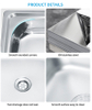 Stainless Steel Single Bowl Undermount Kitchen Sink with Drainboard – Rectangular One-Hole Design, Ideal for Farmhouse Kitchens, Deep Basin, Modern Kitchen Sink