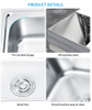 16.5 Inch Single Bowl Stainless Steel Kitchen Sink with Multi-Use Draining Shelf – Perfect for Farmhouse or Rural Kitchens – Apron Front Sink