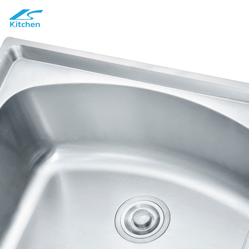 Brushed Single Bowl Pressing Stainless Steel Small Kitchen Sink in Modern House Workstation Kitchen