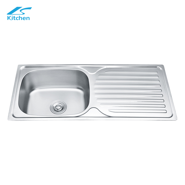High Quality Kitchen Sink Supplier Modern Sink with Rectangular Drainboard in Kitchen