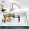 7844 Farmhouse Kitchen Sink with Drainboard Single Bowl Silver Sink