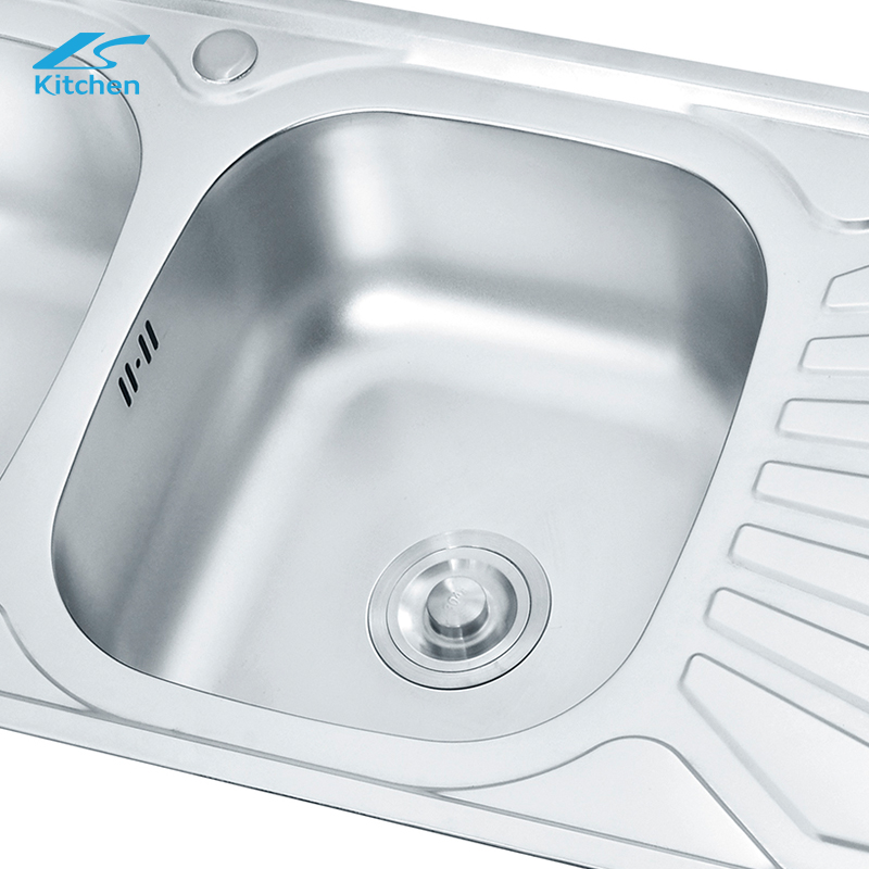  Family Double Bowl Sink With Drainboard Farmhouse Bathroom Stainless Steel Kitchen Washing Basins