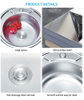 Liangshun 19.3" Stainless Steel Kitchen Sink Single Bowl with Unique round Shape and One Holes 