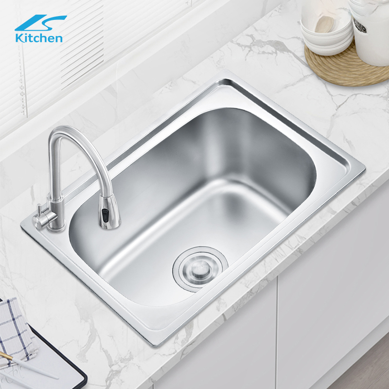 Hot Family Kitchen Sink Rectangle Round Corner Single Bowl House Kitchen Sink Washing Bowl and Dishing Bowl