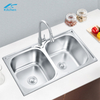 Professional Sink Manufacturer Brushed Double Bowl Stainless Steel Kitchen Sink for Kitchen