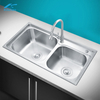 Farmhouse Stainless Steel Double Bowl Kitchen Sink Handmade Single Rectangular Sink 3 Years Warranty Small Size Machine