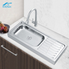 Rectangular Stainless Steel Basin with Plate Single Bowl Washing Sink Suitable for Farmhouse Home Kitchen
