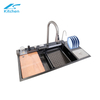 Dish Drain Rack Multi-function Nano Black Large Size Kitchen Modern Sink 