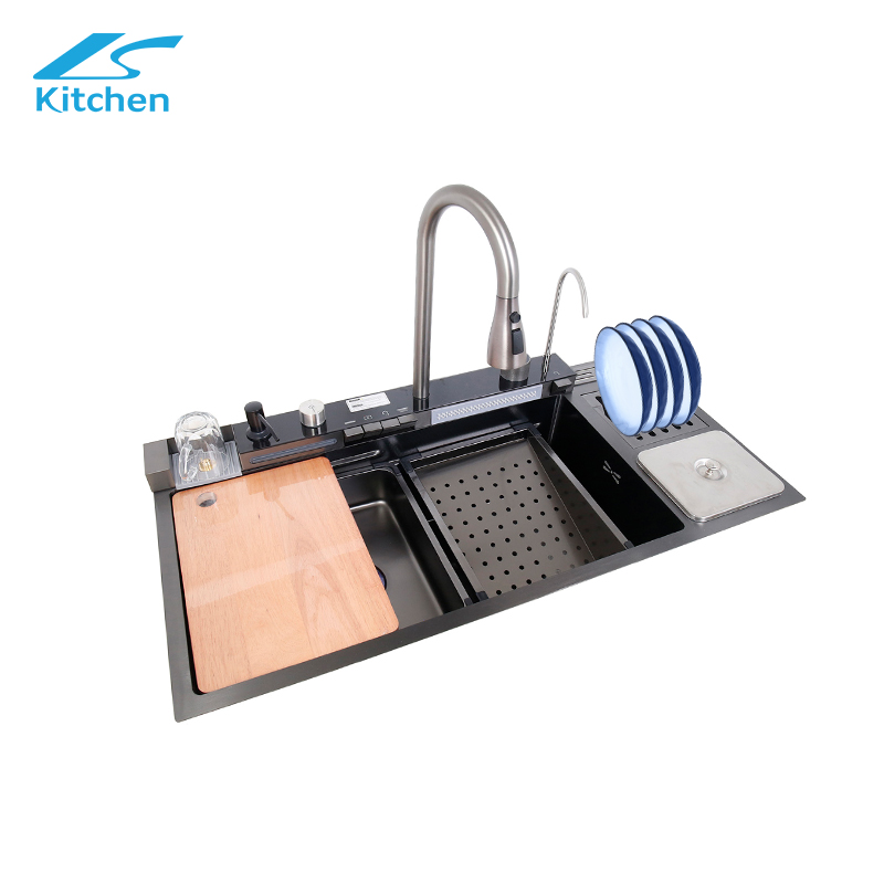 Dish Drain Rack Multi-function Nano Black Large Size Kitchen Modern Sink 