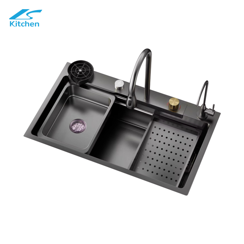 2025 New Trends Digital Display Waterfall Multi-function Sink Stainless Steel Large Kitchen Sink