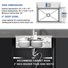 Undermount Sliver Kitchen Sink 33' Handcrafted Stainless Steel Sink with large Space