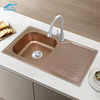 Brushed Rose Gold SUS 304 Stainless Steel Single Bowl Kitchen Sink with Utility Shelf – Top Mount Design for Home and Rural Kitchens – Deep Basin & Modern House Sink