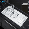 Farmhouse Kitchen Sink Single Basin with Plate Sus304/201 Stainless Steel Sink
