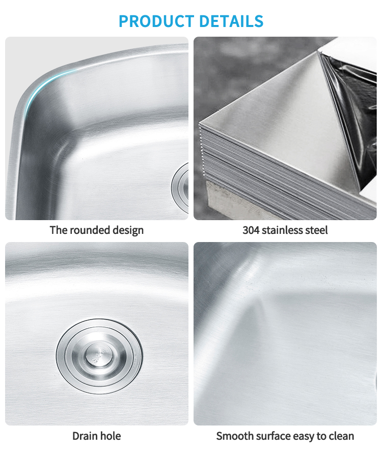 W Fregadero Cocina Undermount Hand Wash Basin Sink Evier 304 Steel Single Lavadero Sink Factory Farmhouse Modern Sink Kitchen