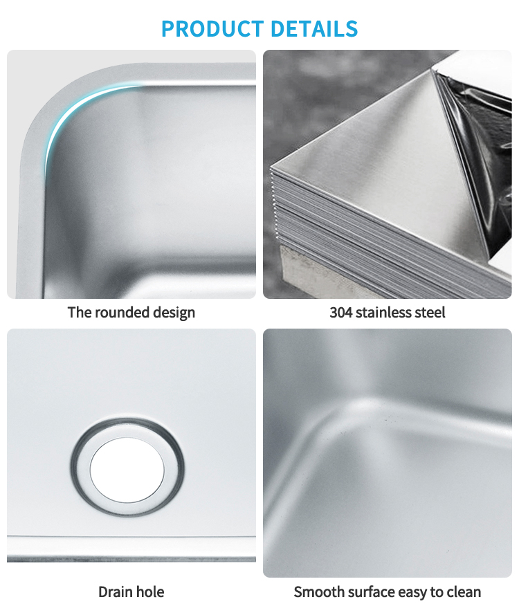 Mini Size Undermount Apartment Kitchen Single Sink Bowl Stainless Steel Single Bowl Camper Sink RV Sink