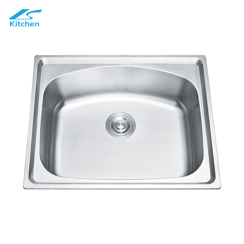 Brushed Single Bowl Pressing Stainless Steel Small Kitchen Sink in Modern House Workstation Kitchen