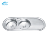 Direct Sale Factory Price Wholesale Double Bowl Stainless Steel Kitchen Sink With Drainboard