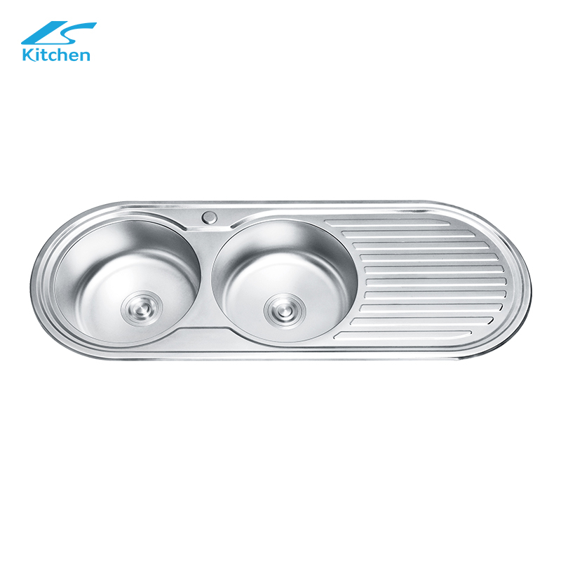 Direct Sale Factory Price Wholesale Double Bowl Stainless Steel Kitchen Sink With Drainboard