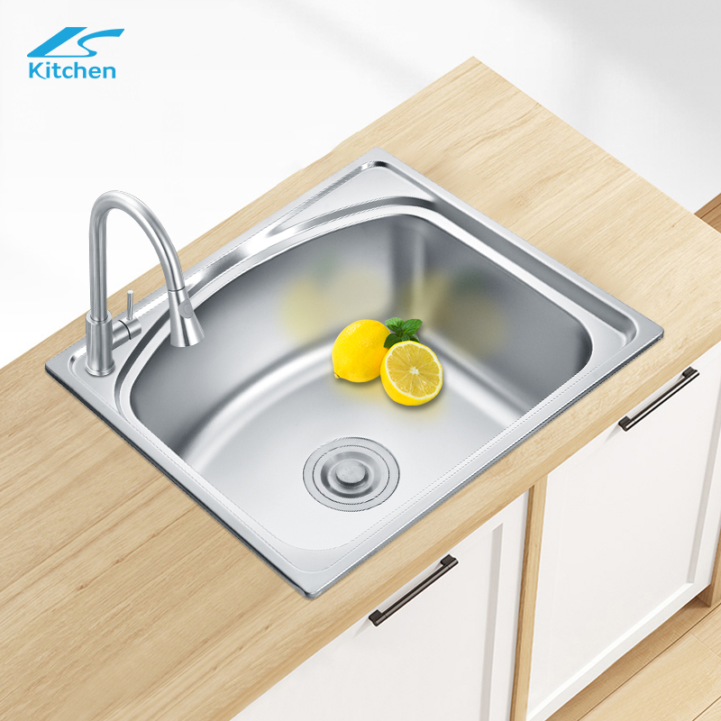 China Direct Sale Factory Silver Large Kitchen Sink Stainless Steel 24*20 Inch Single Bowl Kitchen Sink