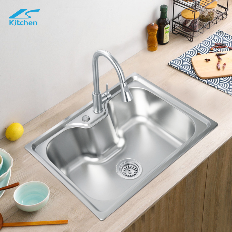 One Piece Pressed Stainless Steel Water Basin,Brazil's Best Selling 201 and 304 Materials Kitchen Sink