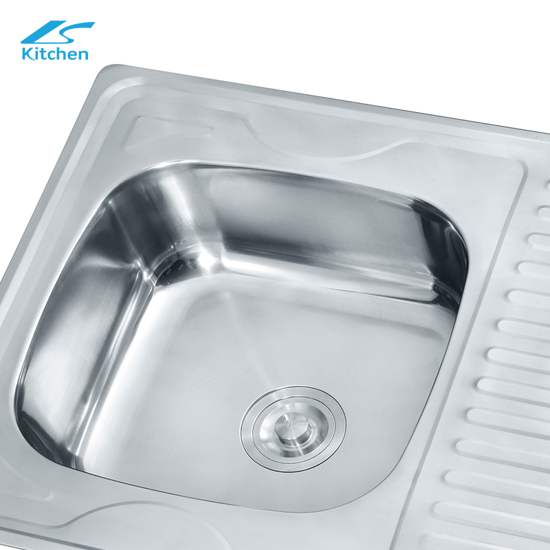 8060 Cutting Drainboard Single Bowl Kitchen Sink Commercial Sink