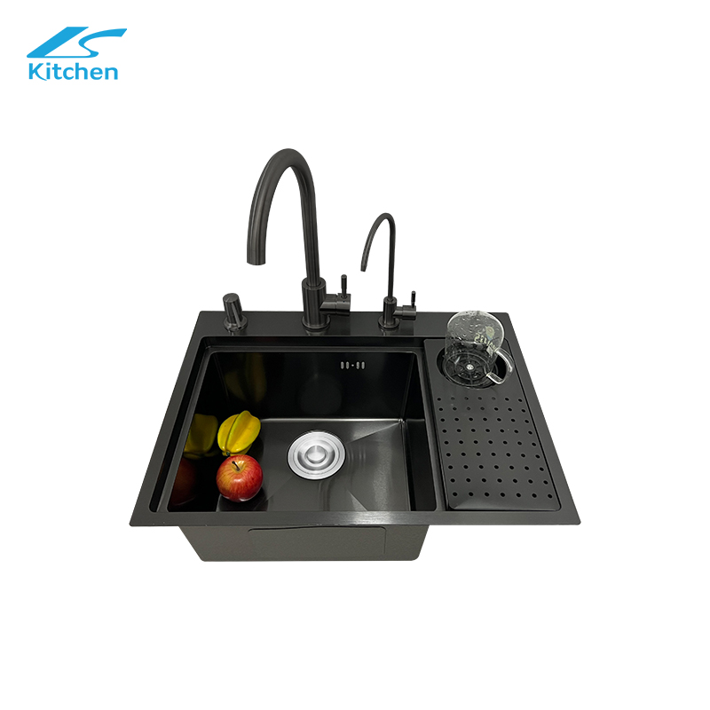 The Handmade Square Sink is a Beautiful Addition to Kitchen Modern Luxury Fashion Style with Cup Washer and Draining Board