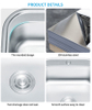 Corner Sink 304 Stainless Steel Small Round Single Bowl Undermount Kitchen Sink - Silver Rounded Edge Stretch Bar Sink - Best Farmhouse Sink
