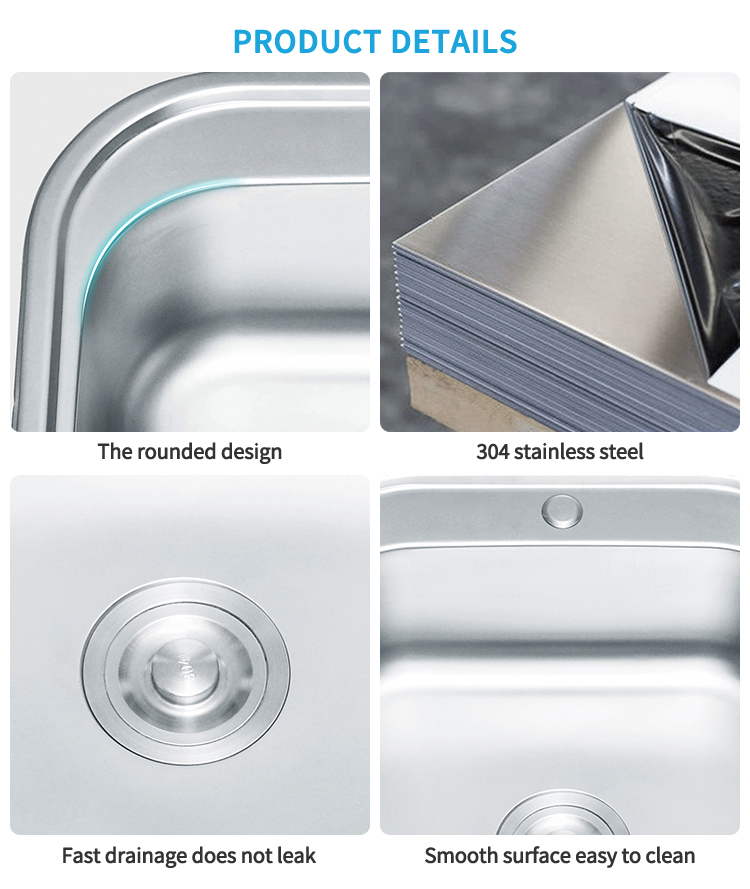Corner Sink 304 Stainless Steel Small Round Single Bowl Undermount Kitchen Sink - Silver Rounded Edge Stretch Bar Sink - Best Farmhouse Sink