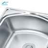 Affordable Price Silver Stainless Steel 304/201 Single Bowl Kitchen Sink with Faucet Customizable Accessories Featuring Two Holes